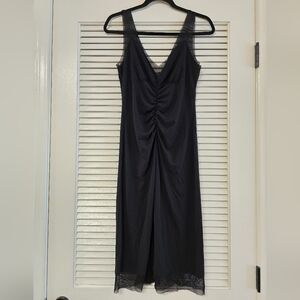 Guess Collection - Black Sleeveless Cocktail Evening Dress With Mesh Hem Detail